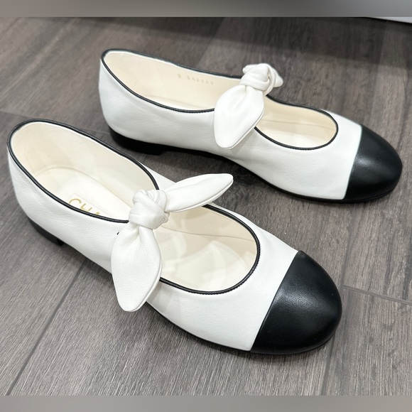 Chanel 2024 white ivory leather ballet flats with bow size 38 - Picture 7 of 16